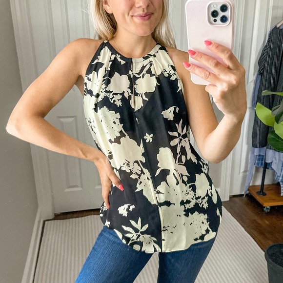 A.L.C. Tops - A.L.C. Kennelly Silk Chiffon Floral Print Sleeveless Blouse